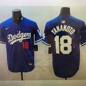 😎Yoshinobu Yamamoto Blue Stitched Jersey Royal😳